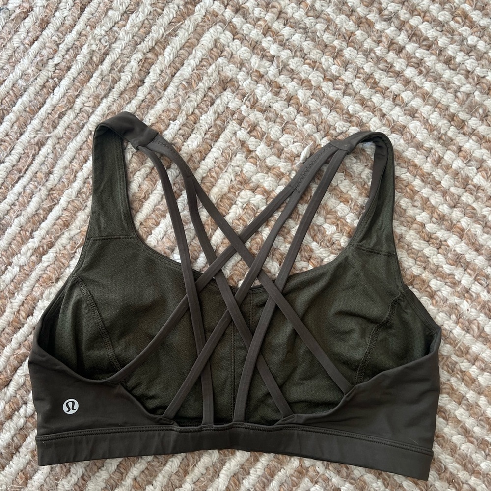 lululemon athletica Dark Green Crossback Sports Bra size 10